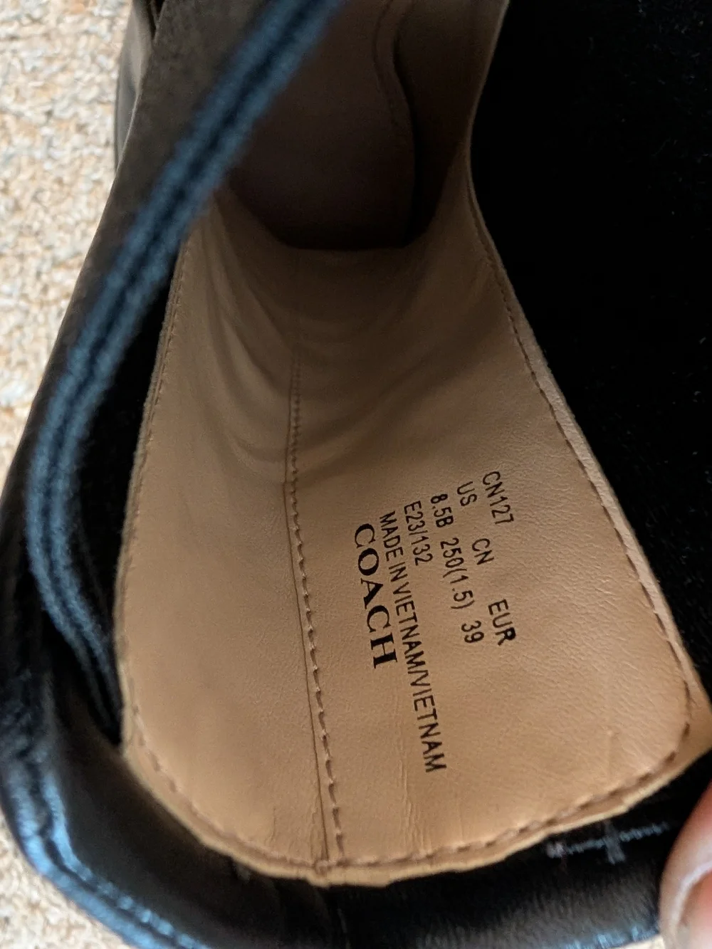 Coach Size 8.5 Black Leather Ankle Booties with Elastic Side Panels - Picture 4 of 4